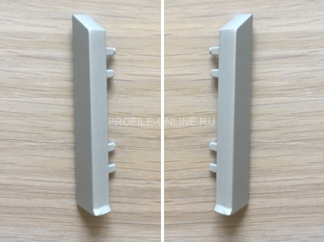 Комплект заглушек для напольного плинтуса ПТ-70 ПВХ серебро