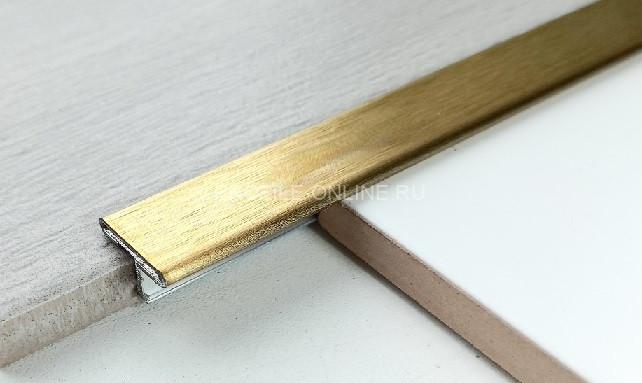 Нержавеющий Т-профиль стальной 15 мм ТА-15 золото шлифованное 2,7 м