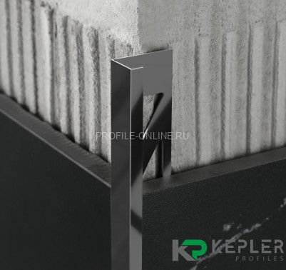 L-образный профиль 10х5 мм из нержавеющей стали SS 304 FSBP130-10 BP S.S.304 черный полированный 2.7 м