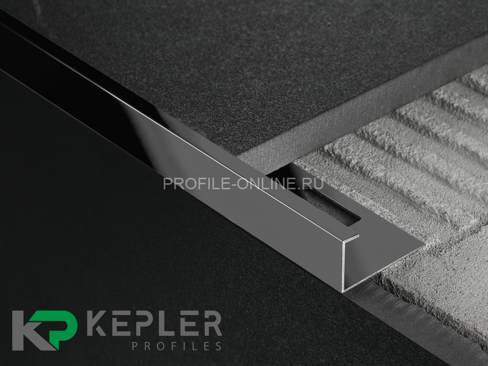 L-образный профиль 10х5 мм из нержавеющей стали SS 304 FSBP130-10 BP S.S.304 черный полированный 2.7 м