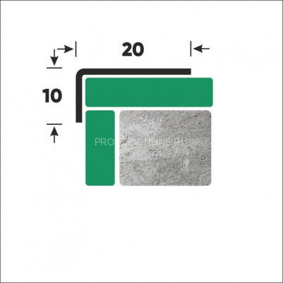 Нержавеющий уголок стальной разнополочный 10х20 мм FL 10х20 P полированная сталь 300 см