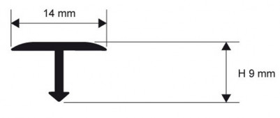 Алюминиевый Т-профиль 14 мм Progress Profiles PCRAA 149 серебро 2,7 м