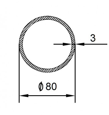 Алюминиевая труба 80х3 мм 3 м