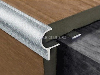 Алюминиевый профиль F-образный 10 мм с рифлением округлый PV50-03 серебро блестящее 2,7 м