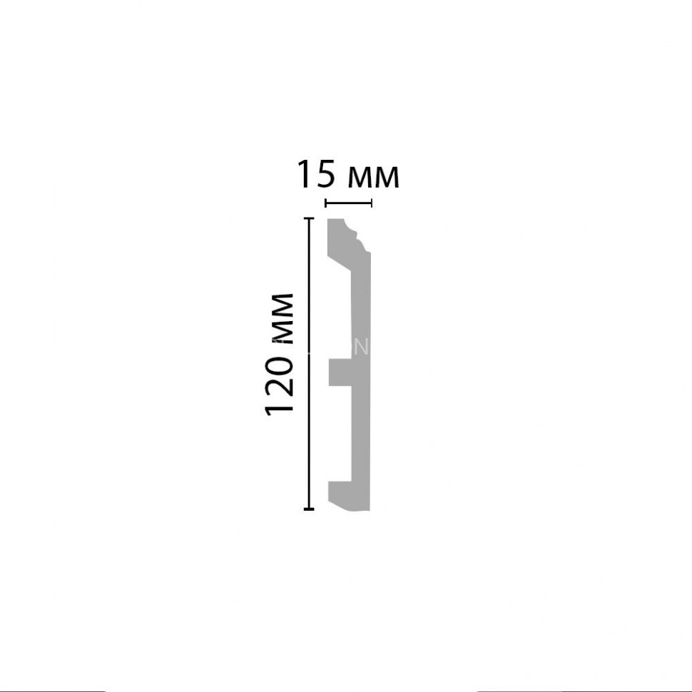 Плинтус напольный DECOMASTER A026 (120x18x2000) ударопрочный, белый, под покраску