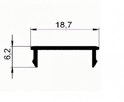 Профиль заглушка алюминиевый под ДСП 16 мм Диал СТП-004 серебро 3 м