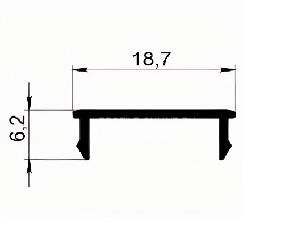 Профиль заглушка алюминиевый под ДСП 16 мм Диал СТП-004 серебро 3 м