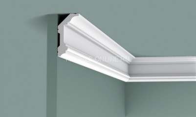 Гибкий потолочный плинтус Orac Decor Purotouch C321F белого цвета из полиуретана 99х50 мм 200 см