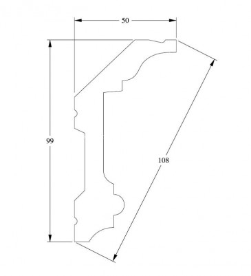 Гибкий потолочный плинтус Orac Decor Purotouch C321F белого цвета из полиуретана 99х50 мм 200 см