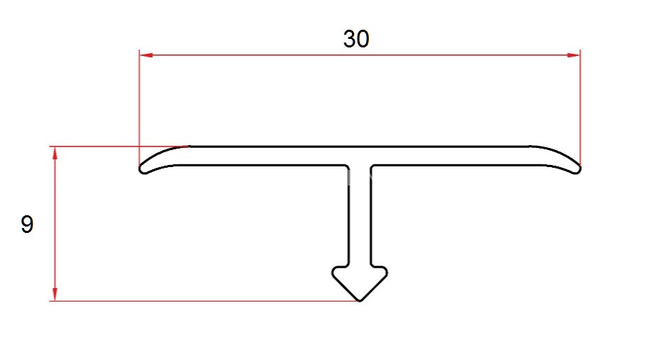Т-профиль из алюминия 30 мм Евротрим Т-30 7338.05 черный 300 см
