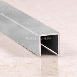 Алюминиевый П-профиль 10х10 мм П-10х10 серебро глянец браш 2,7 м
