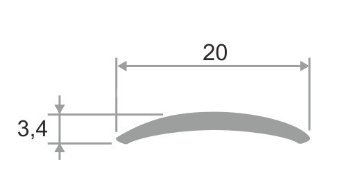Одноуровневый порог алюминиевый 20 мм ПО-20 бронза матовая 2,7 м