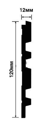 Отделочная стеновая декоративная панель с 3D эффектом Hiwood LV122 S381A декорированная 120х12 мм из фитополимера 2,7 м