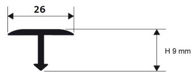 Алюминиевый Т-профиль 26 мм Progress Profiles PCRAA 269 серебро 2,7 м