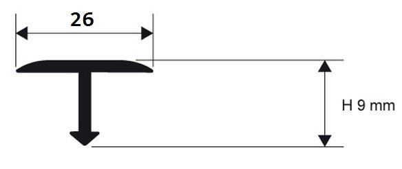 Алюминиевый Т-профиль 26 мм Progress Profiles PCRAA 269 серебро 2,7 м