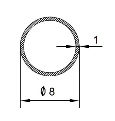 Алюминиевая труба 8х1 мм 3 м