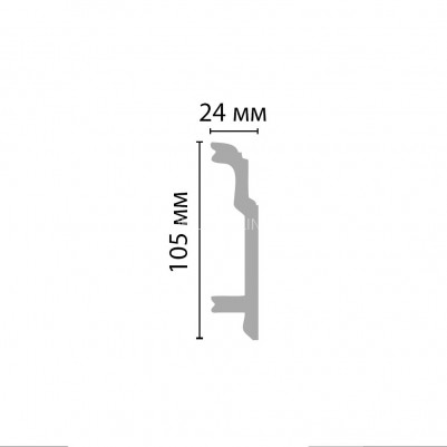 Плинтус напольный DECOMASTER A155 (105x24x2000) ударопрочный, белый, под покраску