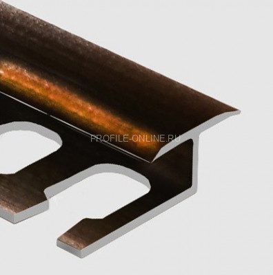 Алюминиевый Т-образный профиль гибкий закладной 14 мм PV43-07 бронза блестящая 2,7 м
