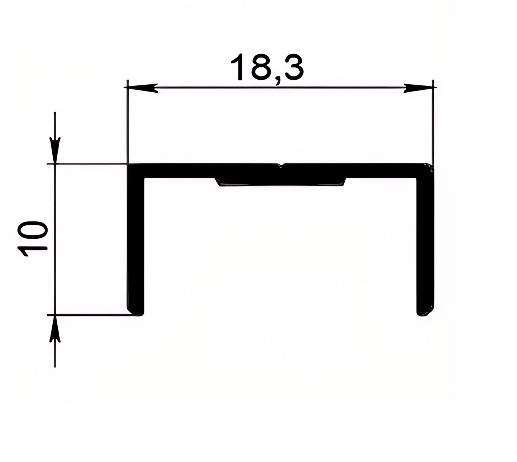 Профиль окантовочный алюминиевый под ДСП 16 мм Диал СТП-005 серебро 3 м