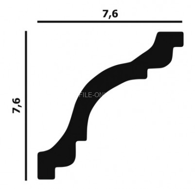 Потолочный плинтус Перфект Плюс P44 76 мм 200 см белый из ударопрочного полимера