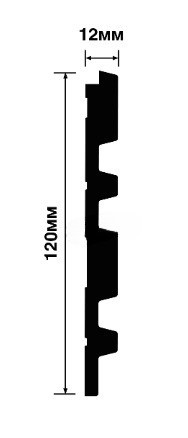 Отделочная стеновая декоративная панель с 3D эффектом Hiwood LV122 W50 декорированная 120х12 мм из фитополимера 2,7 м