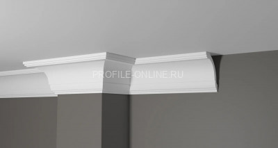 Декоративный плинтус для потолка 100х77 мм Decor-Dizayn DD08 полистирол белый, под покраску 2 м