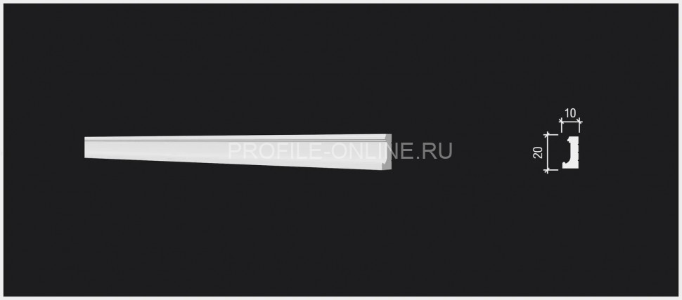 Декоративный молдинг 20х10 мм Decor-Dizayn DD628 полистирол белый, под покраску 2 м