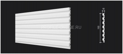 Отделочная стеновая декоративная панель 3D 150х10х3000 мм Decor-Dizayn DD931(3m) из полистирола белая, под покраску 3 м