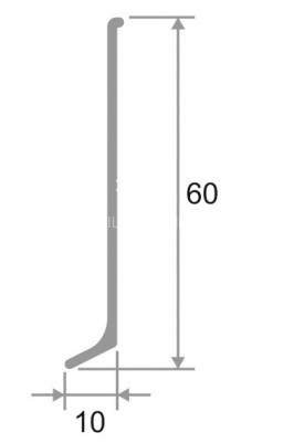 Внутренний уголок для напольного плинтуса ПЛ-60 силумин