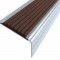 Алюминиевый угловой противоскользящий порог с резиновой вставкой 26х50 мм АУ-50 (Премиум) темно-коричневый 3 м