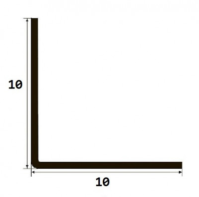 Латунный уголок равносторонний 10х10 мм хром 270 см