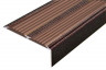 Алюминиевый противоскользящий угловой порог 70х22 мм с резиновыми вставками АУ-70-Антик медь-коричневый 3 м