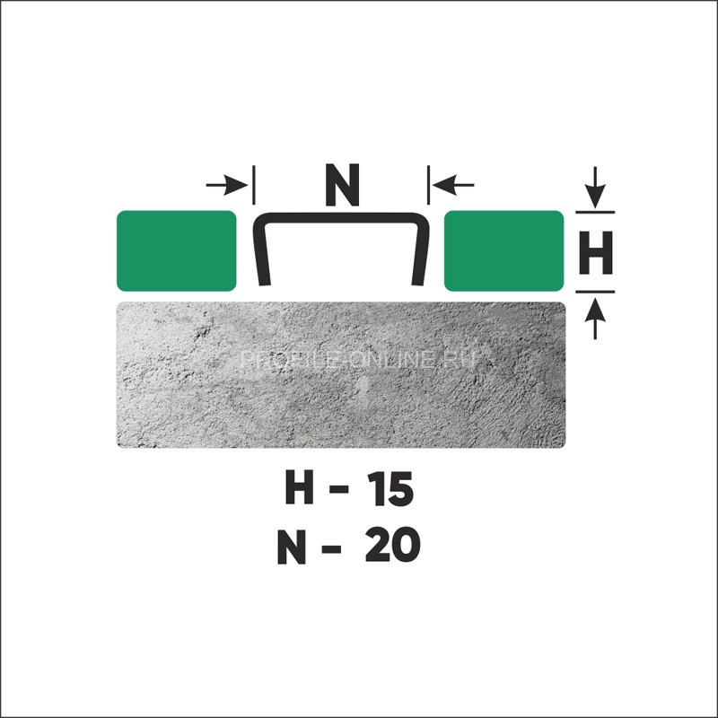 Нержавеющий П-профиль стальной 15х20 мм FUB 15х20 GP золото полированное 270 см