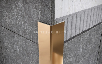 Нержавеющий уголок стальной разнополочный 20х40 мм FL 20х40 GP золото полированное 300 см