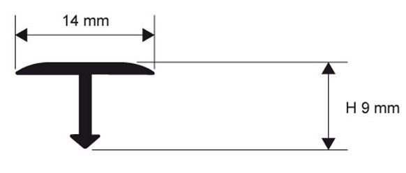 Латунный Т-профиль 14 мм Progress Profiles PCROB 149 бронза 2,7 м
