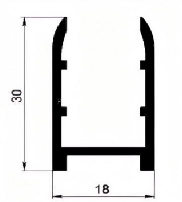 Установочный профиль алюминиевый под HLP панель 12 мм Диал СТП-117 серебро 3 м