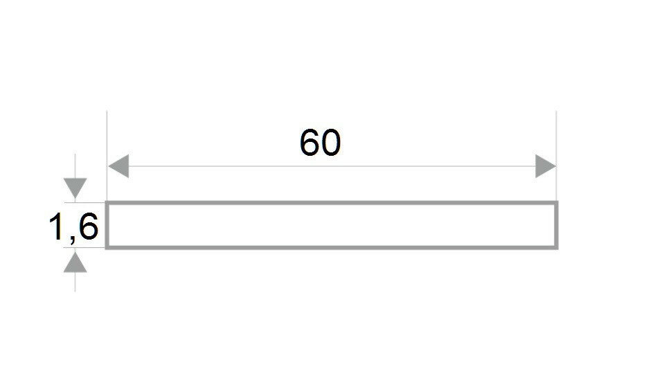 Алюминиевая полоса 60 мм антрацит муар (толщина полосы 1,6 мм) 3м