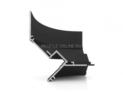 Радиусный элемент на внутренний угол D005 R100 мм Decaro D005R100inn черный