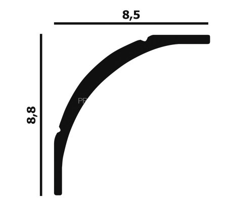 Потолочный плинтус Перфект Плюс P46 88 мм 200 см белый из ударопрочного полимера