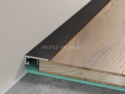 Алюминиевый микроплинтус ПО-189 черный матовый 2,7 м