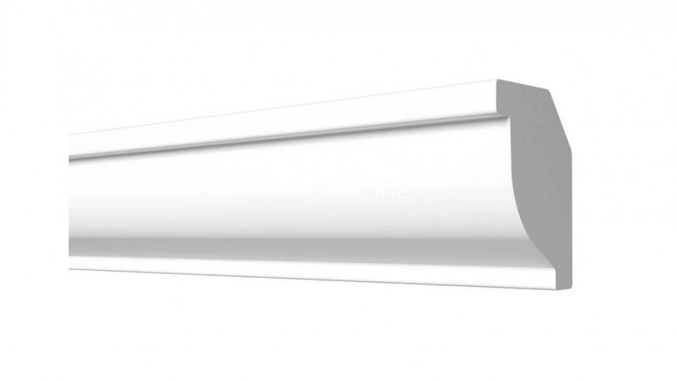 Декоративный плинтус для потолка 21х14 мм Decor-Dizayn DD09 полистирол белый, под покраску 2 м