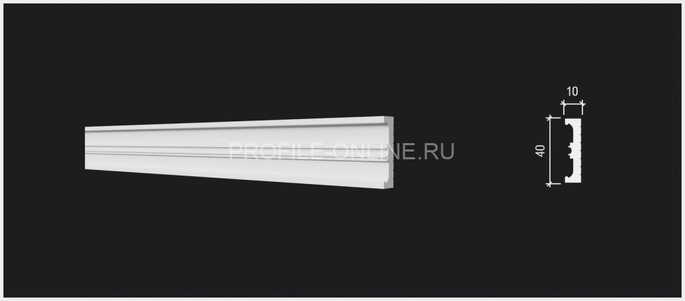 Декоративный молдинг 40х10 мм Decor-Dizayn DD629 полистирол белый, под покраску 2 м