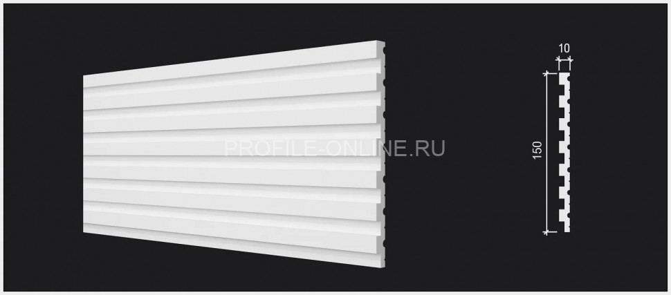 Отделочная стеновая декоративная панель 3D 150х10х2000 мм Decor-Dizayn DD931 из полистирола белая, под покраску 2 м