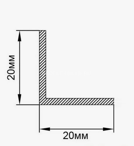 Алюминиевый уголок 20х20 мм ПБ20х20 антрацит муар 3 м