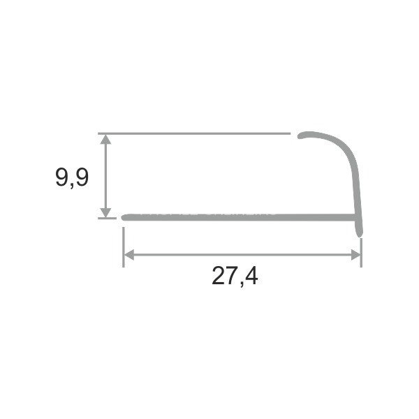 Алюминиевый С-образный профиль 10 мм ПО-10 шлифованный 2.7 м