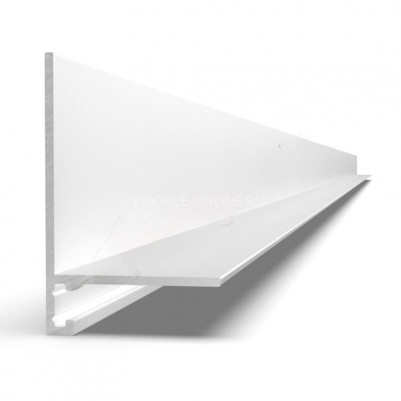 Микроплинтус из алюминия щелевой с заходом на стену 20х32 мм Диал МП-32-3м 2334 белый муар RAL 9016 3 м