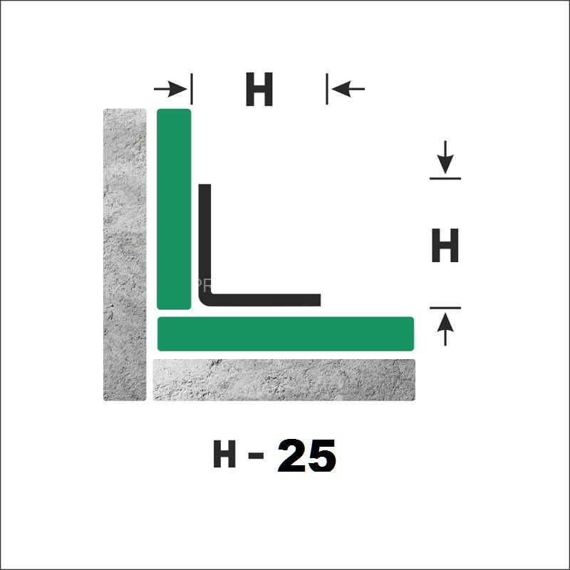 Нержавеющий уголок стальной внутренний 25х25 мм FLV 25 GS золото сатинированное 300 см