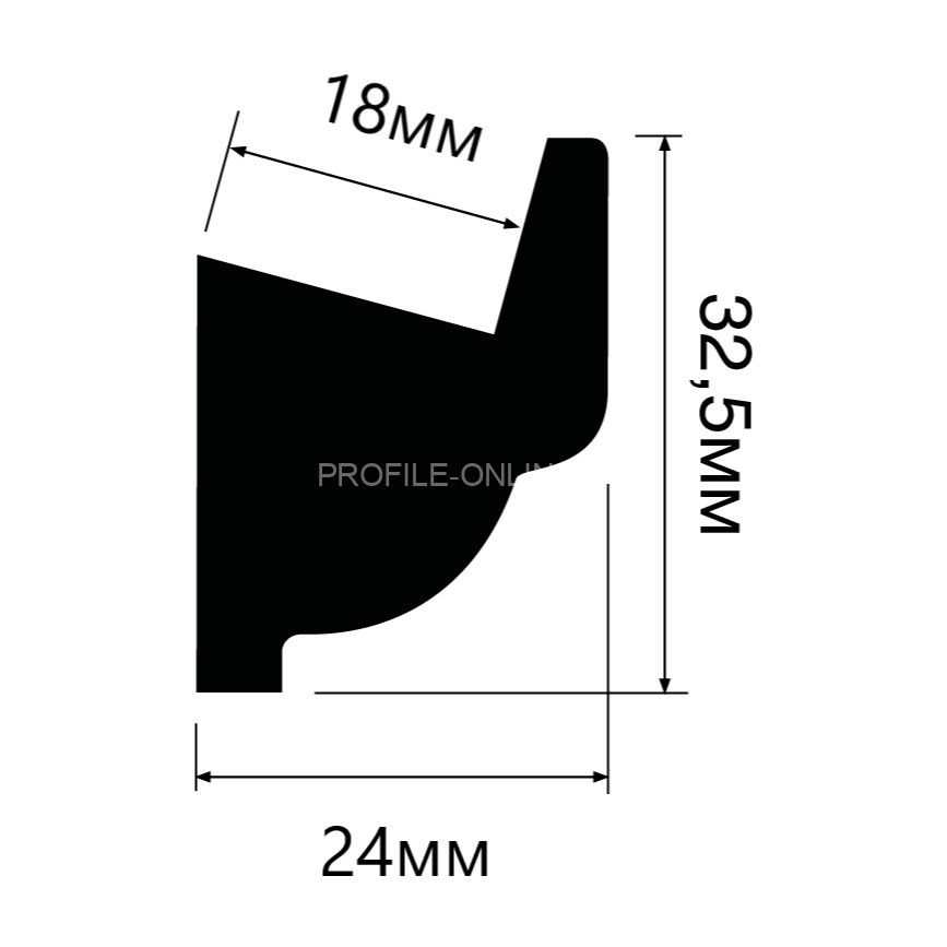Молдинг под подсветку 24х33 мм HiWood LB32 белый 200 см