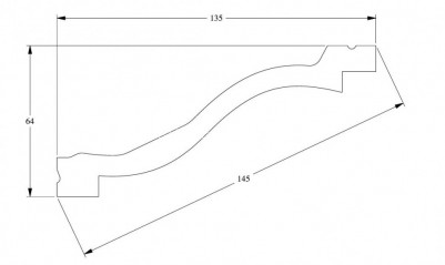 Гибкий потолочный плинтус Orac Decor Purotouch C331F белого цвета из полиуретана 64х135 мм 200 см