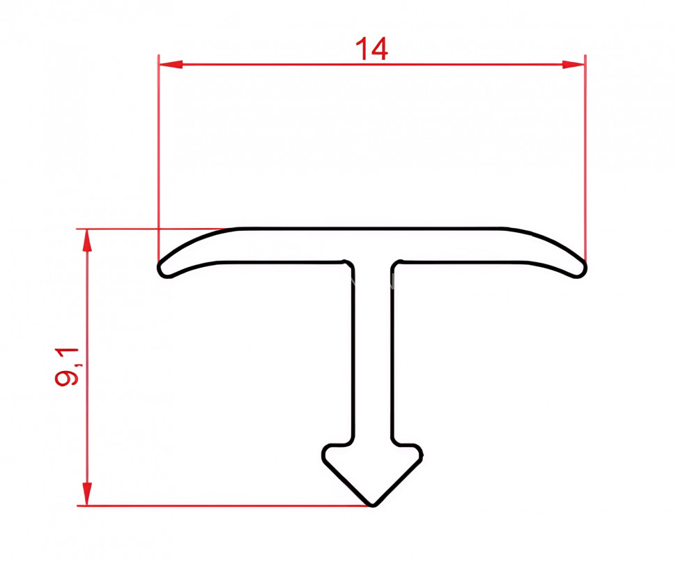Т-профиль из алюминия 14 мм Евротрим Т-14 7336.05 черный 300 см